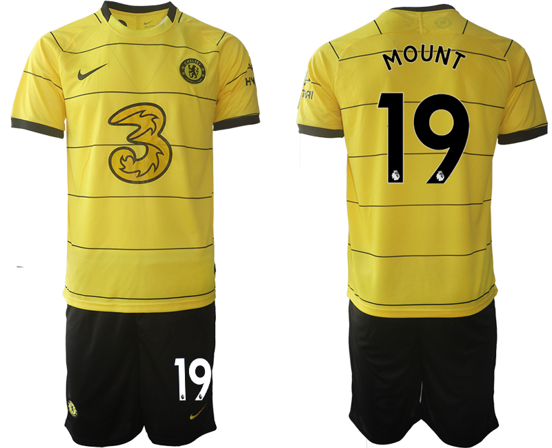 Men 2021-2022 Club Chelsea away yellow #19 Soccer Jersey->chelsea jersey->Soccer Club Jersey